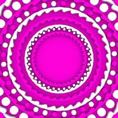 Decorative design element. Patterns with geometric ethnic ornament. Circular ornamental symbol. 3D rendering.