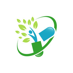 health teraphy medicine holistic logo design vector illustrations