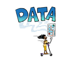 Data generated by a woman using a connected scooter