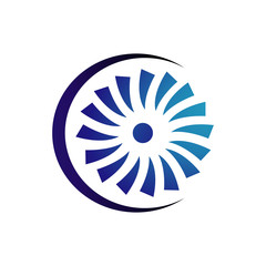 creative abstract wind turbine logo design vector illustrations © fandy