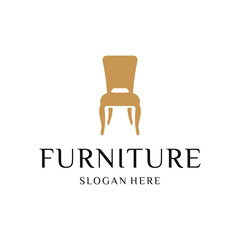 chair silhouette furniture logo design stock vector