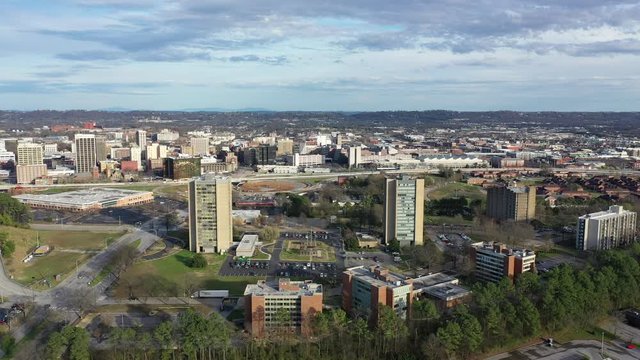 Chattanooga Tennessee Downtown Wide Shot Mavic 2 Pro Drone City Scape