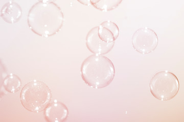 beautiful bright pink soap bubbles background