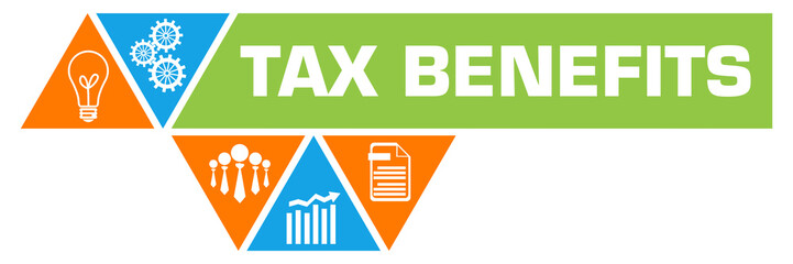 Tax Benefits Green Blue Orange Triangle Polygon Horizontal 