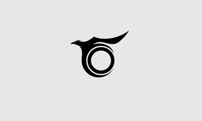 Eagle bird logo template with circle illustrationin flat design monogram symbol