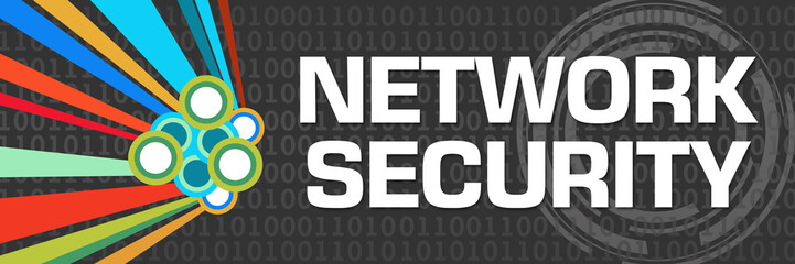 Network Security Dark Colorful Element Binary Horizontal 