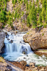 Firehole Falls in Yellowstone National Park, Wyoming, USA
