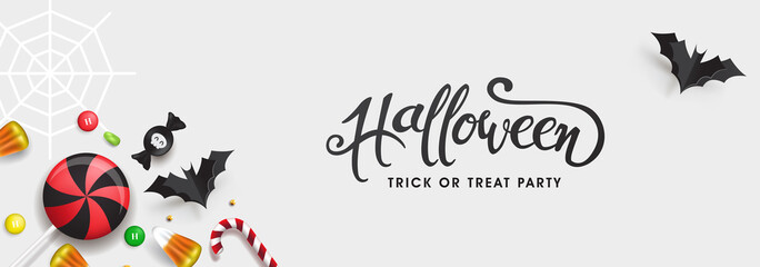 Happy Halloween banners party invitation background.Vector illustration .