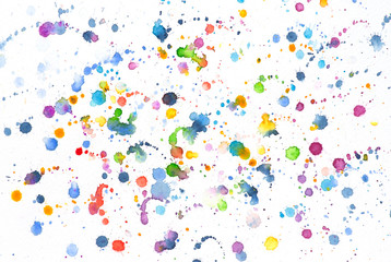 Fototapeta na wymiar Colorful splashes watercolor on white background