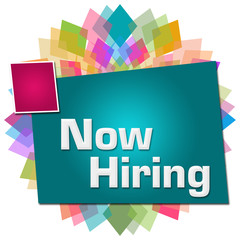 Now Hiring Turquoise Colorful Circular Squares 