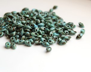 beads on white background