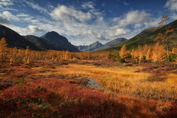 Autumn in the mountains, Magadan region, Kolyma, Jack London lake