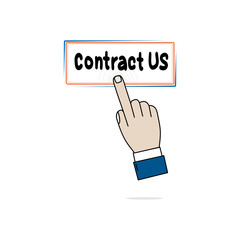 Hand business icon Press Contract us on white background