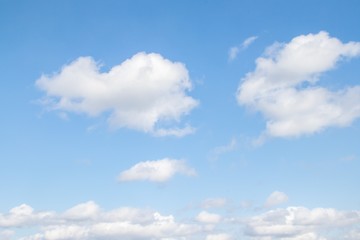 Blue sky with white clouds, nature sky landscape background.