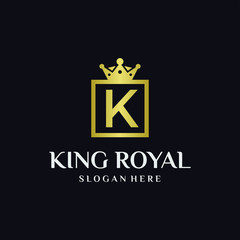 king royal luxury logo design stock vector