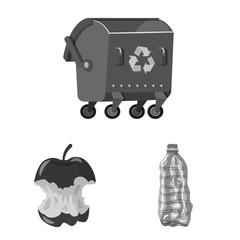 Isolated object of dump and sort icon. Set of dump and junk stock vector illustration.
