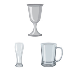 Isolated object of dishes and container icon. Collection of dishes and glassware vector icon for stock.