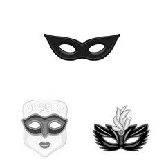 Vector illustration of Venezia and festival symbol. Set of Venezia and celebration stock vector illustration.