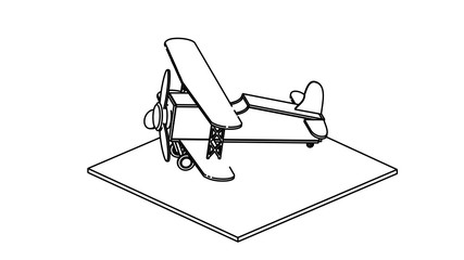 line art for coloring book airplane 