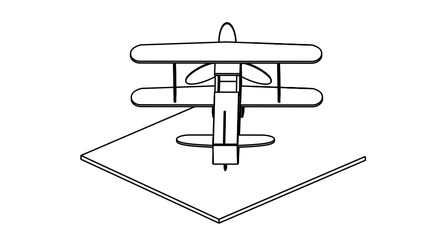 line art for coloring book airplane 