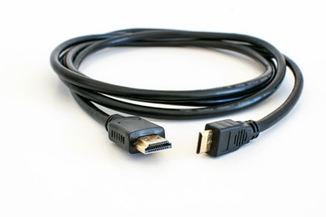 HDMI cable isolated on white background.