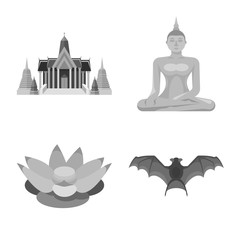 Isolated object of traditional and tourism symbol. Collection of traditional and exotic vector icon for stock.