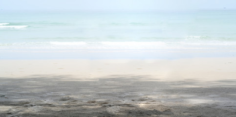 Naklejka na ściany i meble Beautiful tropical beach with white sand background and clear blue water