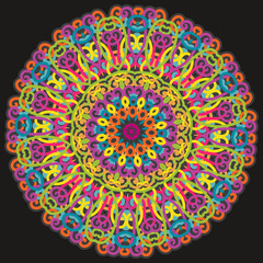 Vector round abstract circle. Mandala style. Decorative element, colored circular design element.