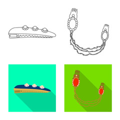 Vector design of beauty and fashion sign. Set of beauty and female vector icon for stock.