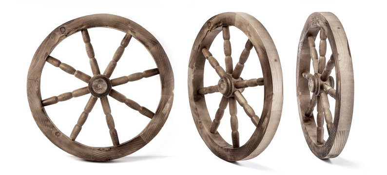 wooden wheel isolated