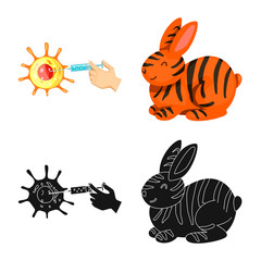 Vector illustration of test and synthetic logo. Collection of test and laboratory stock symbol for web.