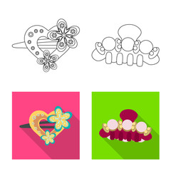 Vector design of beauty and fashion icon. Collection of beauty and female vector icon for stock.