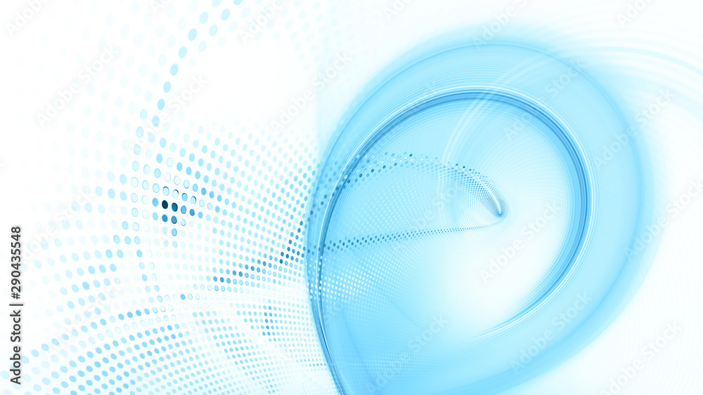 Poster Abstract background element. Fractal graphics series. Composition of glowing lines and mosaic halftone effects. Wide format high resolution image. 3d illustration