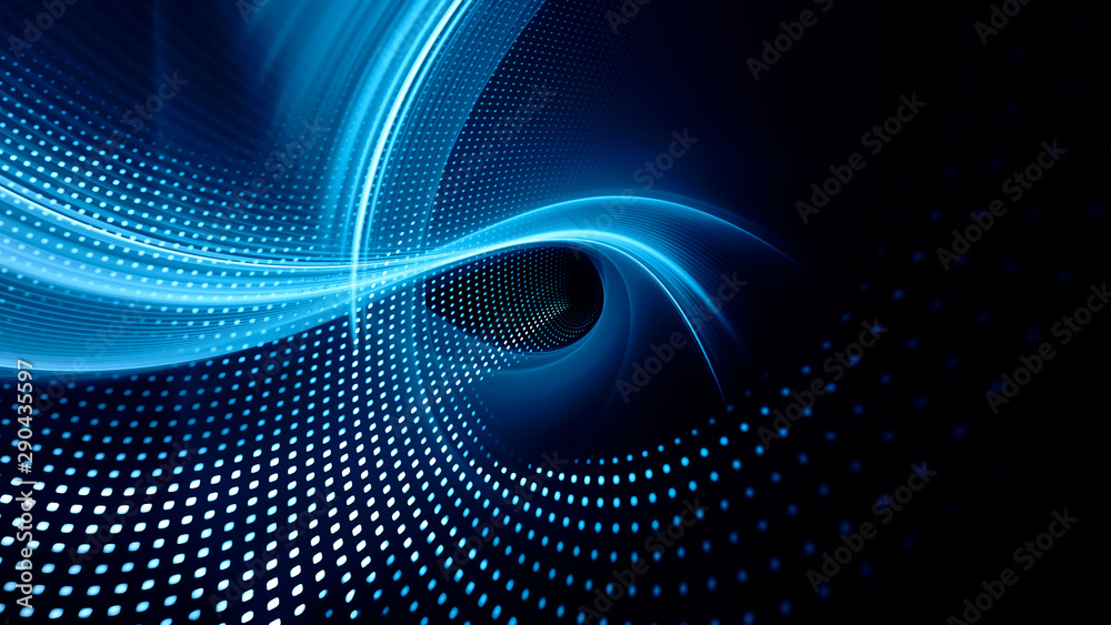 Poster abstract background element. fractal graphics series. composition of glowing lines and mosaic halfto