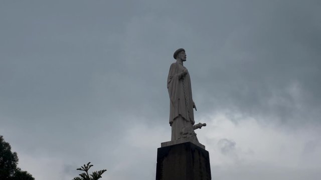 Statue of Abina Butros square in Addis Ababa telephoto