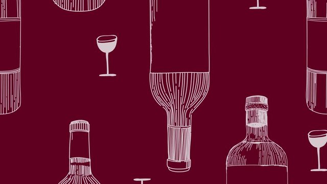 Red wine artsy scrolling background seamless