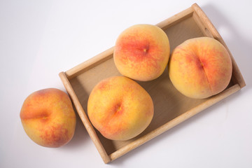 peach fruit isolated on white background