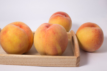 peach fruit isolated on white background