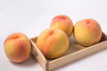 peach fruit isolated on white background