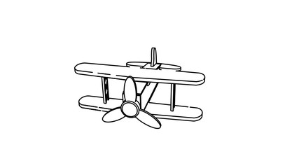 illustration of aeroplane in black white color