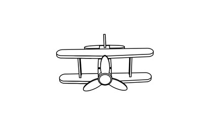 illustration of aeroplane in black white color
