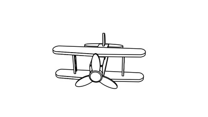 illustration of aeroplane in black white color