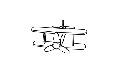 illustration of aeroplane in black white color