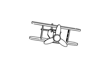 coloring page of the flying aeroplane