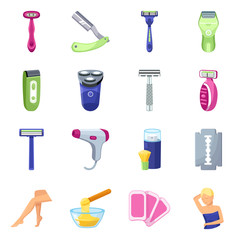 Isolated object of shaving and hygiene sign. Collection of shaving and accessories stock symbol for web.