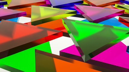 background from multi-colored transparent triangles. 3d rendering illustration