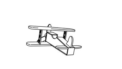 airplane take of illustration in black white color