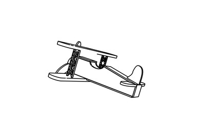 airplane take of illustration in black white color