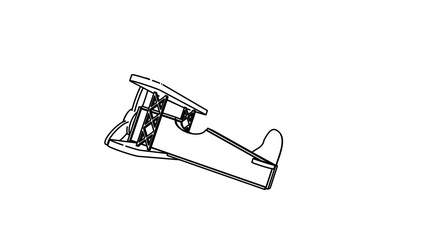 airplane take of illustration in black white color