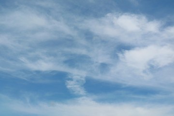 Blue sky with white cloud. Natural background concept.